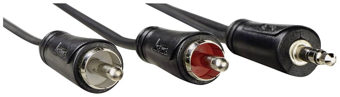 Tři audiokabely: dva RCA konektory v bílé a červené barvě, jeden 3,5mm jack konektor. Používají se pro připojení audia.
