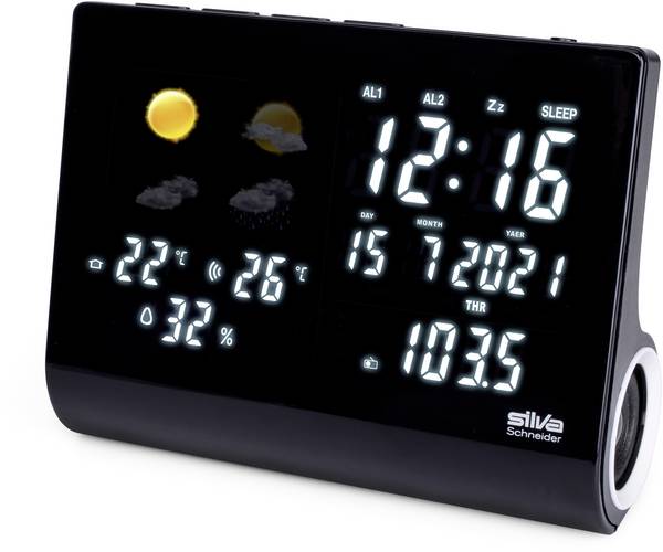 Silva Schneider UR-WS 1500 241009 radiobudík, FM, FM, s USB nabíječkou, funkce alarmu, černá