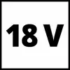 Na bílém pozadí je černým písmem napsáno „18 V", pravděpodobně jako údaj o napětí nebo baterii.