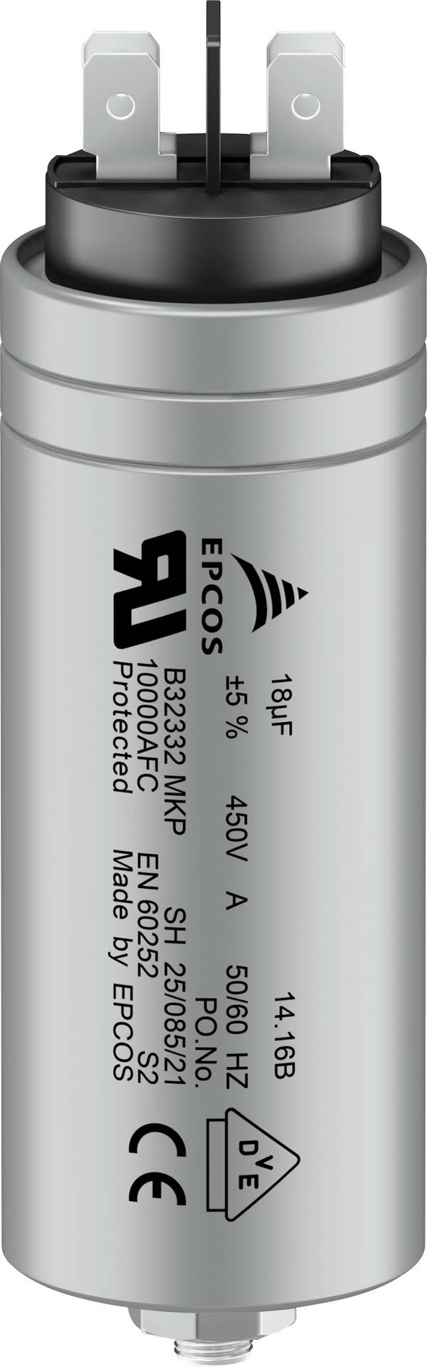 TDK B32332I6306J080 1 ks fóliový kondenzátor MKP s konektorem  30 µF 450 V/AC 5 %  (Ø x v) 35 mm x 93 mm Piece