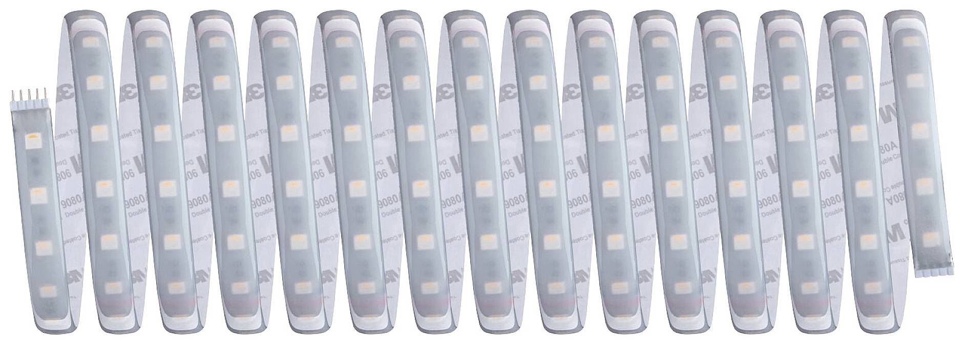 LED světelný pásek s několika malými světelnými zdroji v pravidelných intervalech, ideální pro dekorativní osvětlení nebo akcentní osvětlení.