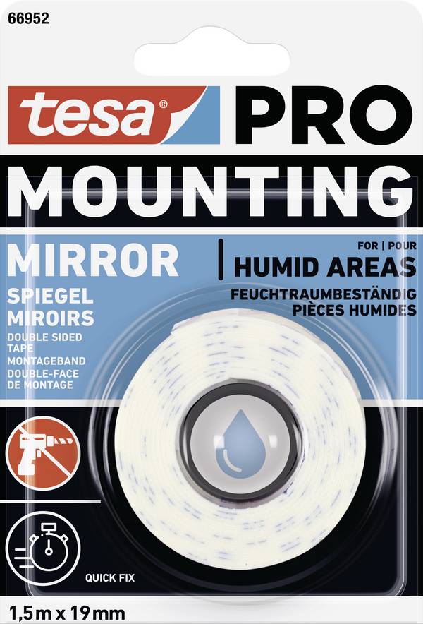 tesa Mounting PRO Spiegel 66952-00000-00 montážní páska  bílá (d x š) 1.5 m x 19 mm 1 ks