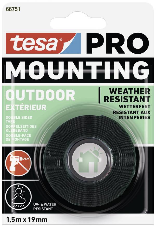 tesa Mounting PRO Outdoor 66751-00000-00 montážní páska  transparentní (d x š) 1.5 m x 19 mm 1 ks