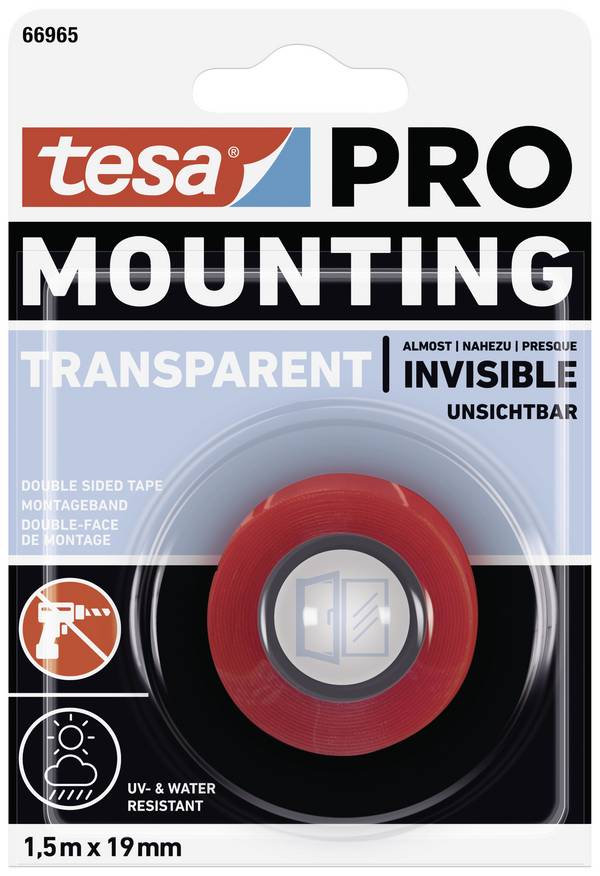 tesa Mounting PRO Transparent 66965-00000-00 montážní páska  transparentní (d x š) 1.5 m x 19 mm 1 ks
