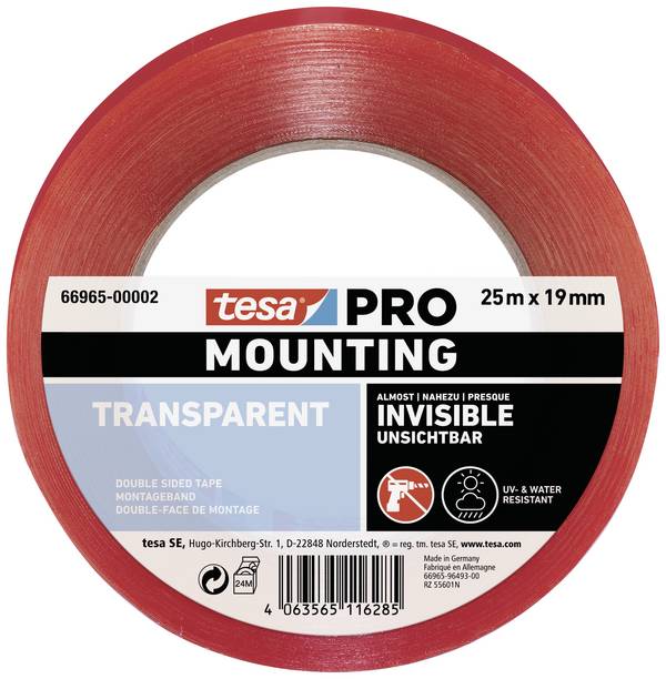 tesa Mounting PRO Transparent 66965-00002-00 montážní páska  transparentní (d x š) 25 m x 19 mm 1 ks