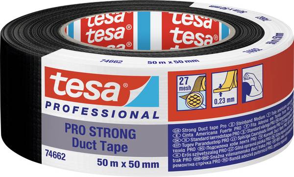 tesa Duct Tape Pro-Strong 66462-00002-00 instalatérská izolační páska  černá (d x š) 50 m x 50 mm 1 ks
