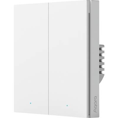 Chytrý bezdrátový spínací modul Aqara s dvojitým ovládáním, bílý, určený pro bezdrátové řízení elektrických zařízení v inteligentním domácím systému.