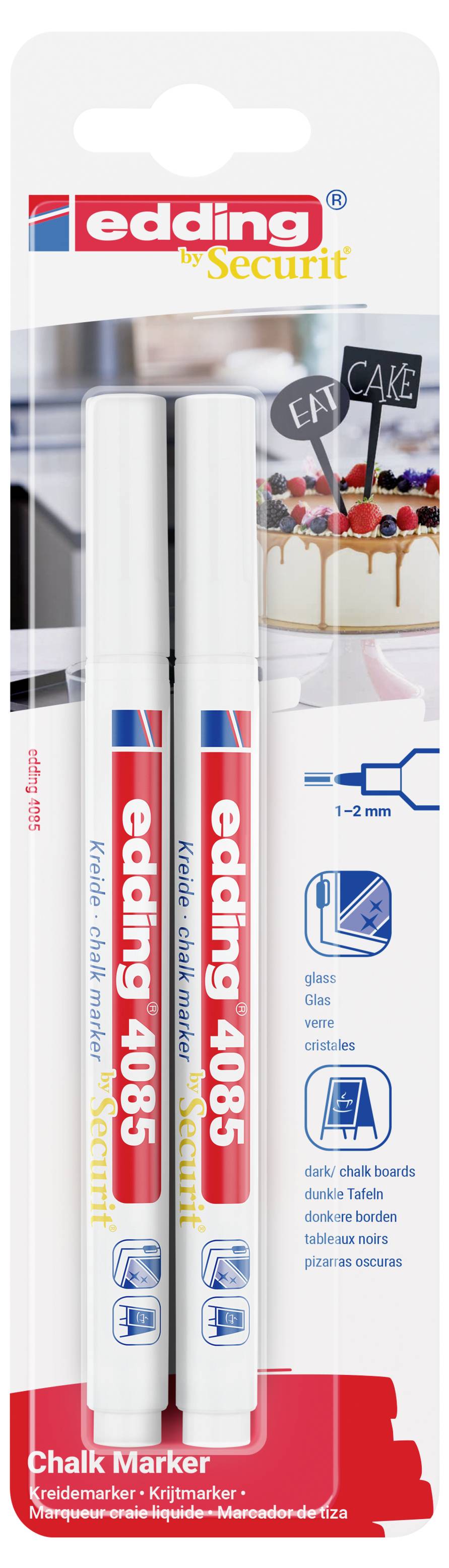 Edding 4085 4-4085-2-1049 křídový popisovač bílá 1 mm, 2 mm-1
