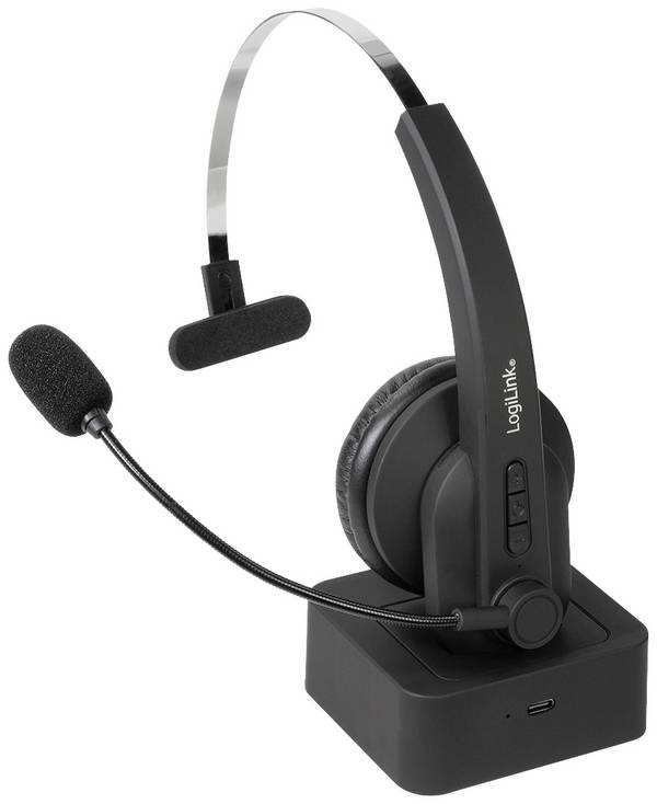 LogiLink BT0059  Headset otevřená (On Ear) Bluetooth® mono černá Redukce šumu mikrofonu monofonní telefon