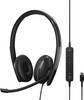 EPOS EPOS - SENNHEISER Headset otevřená (On Ear) kabelová stereo černá Potlačení hluku regulace hlasitosti, Vypnutí zvuku mikrofonu telefon