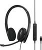 EPOS 1000905 Headset otevřená (On Ear) kabelová stereo černá Potlačení hluku regulace hlasitosti, Vypnutí zvuku mikrofonu telefon