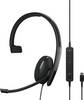 EPOS 1000903 Headset otevřená (On Ear) kabelová mono černá Potlačení hluku regulace hlasitosti, Vypnutí zvuku mikrofonu telefon