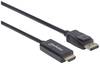 Manhattan DisplayPort / HDMI kabelový adaptér Konektor DisplayPort, Zástrčka HDMI-A 1.80 m černá 153201 Kabel DisplayPort