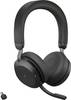 Jabra Evolve2 75 Headset otevřená (On Ear) Bluetooth®, kabelová černá Indikátor nabití, Vypnutí zvuku mikrofonu telefon
