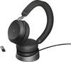 Jabra Evolve2 75 Headset uzavřená (Over Ear) kabelová černá Indikátor nabití, Vypnutí zvuku mikrofonu telefon