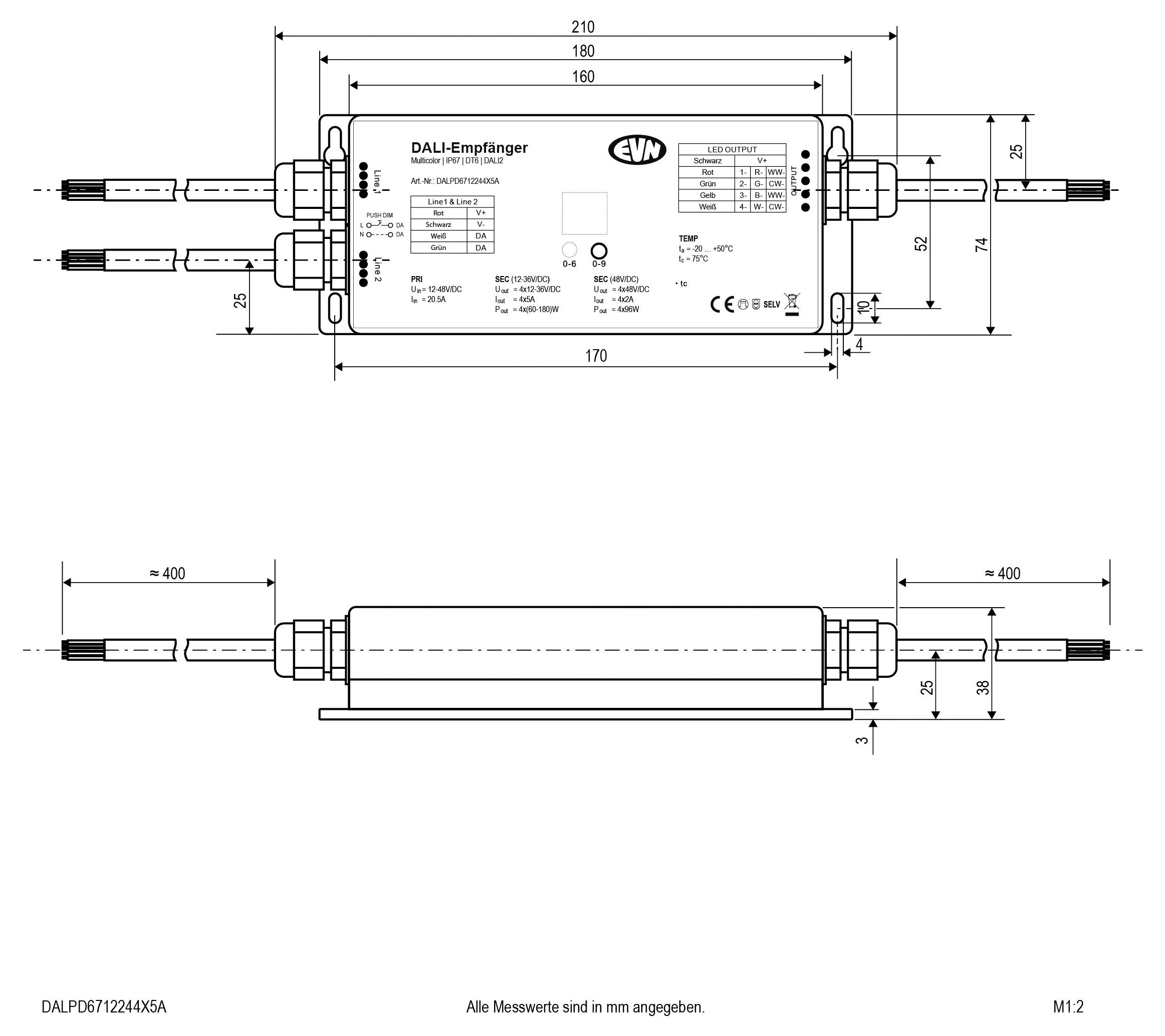 EVN DALPD6712244X5A LED stmívač 210 mm 74 mm-2