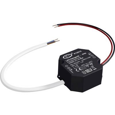 Modul napájecího zdroje se černými LED s červeným, černým, bílým a modrým vodiči vycházejícími z něj, zobrazen jako produkt na bílém pozadí.