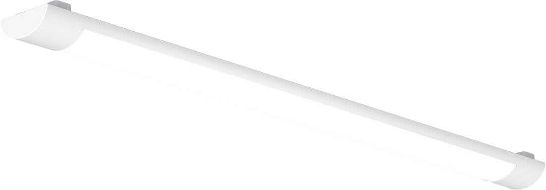 Bílá fluorescenční trubicová světla s diagonálním zářením na prostém bílém pozadí.