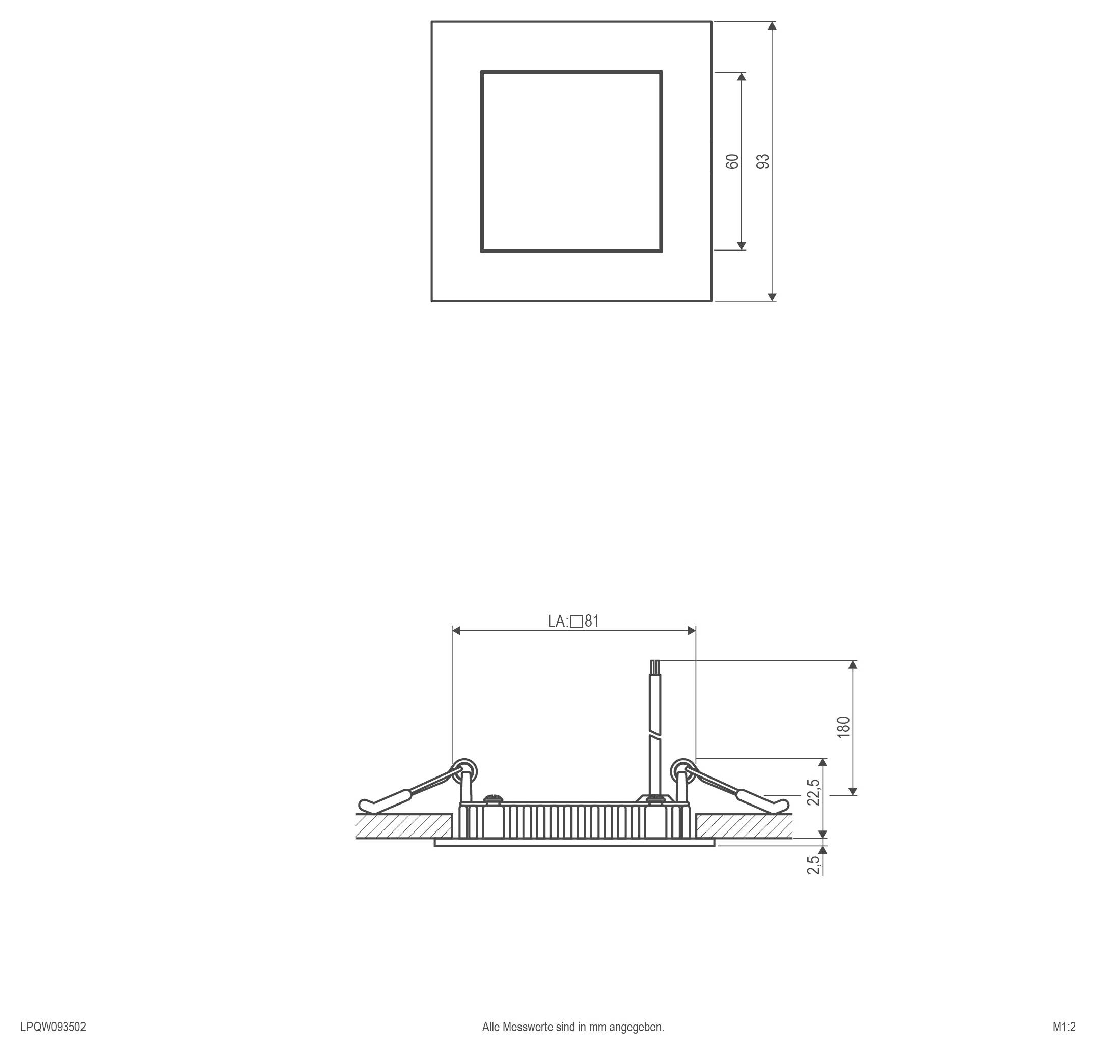 EVN LPQW093502 LPQW093502 LED panel vestavný 5 W teplá bílá bílá-2