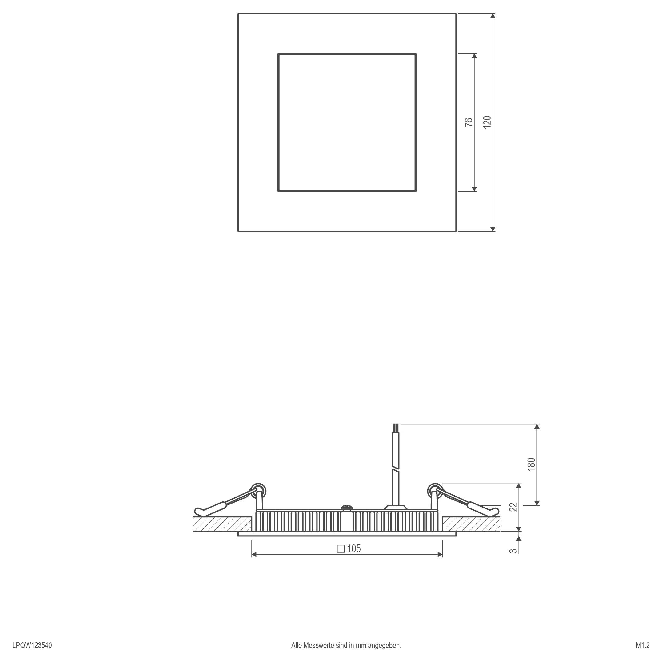 EVN LPQW123540 LPQW123540 LED panel vestavný 9 W neutrální bílá bílá-2