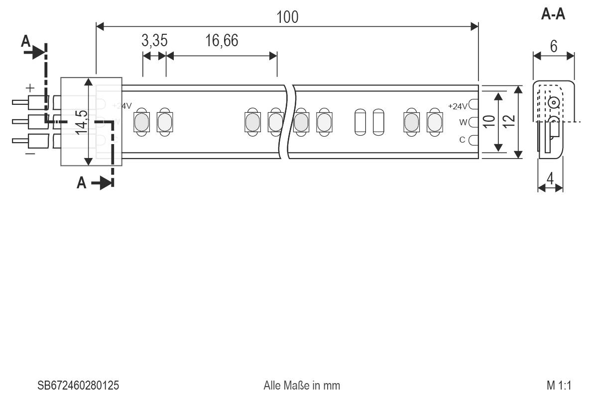 EVN SB672460280125 LED pásek Energetická třída (EEK2021): F (A - G) volný konec 24 V 5 m teplá bílá až denní bílá Piece -2