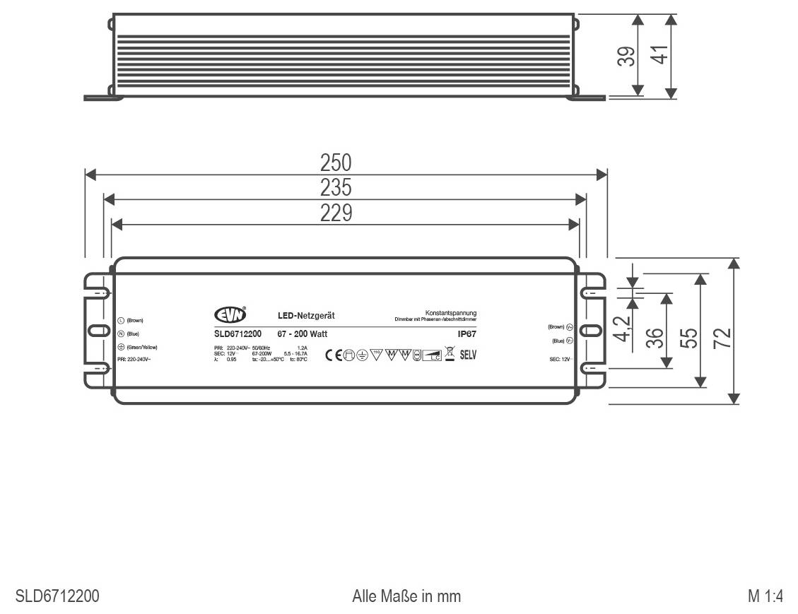 EVN SLD6712200 napájecí zdroj pro LED konstantní napětí 12 V/DC stmívatelný 1 ks-2