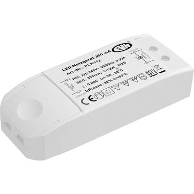 Bílý modul napájecího zdroje LED označený „LED-Netzgerät 350 mA" s obvodem zapojení a elektrickými specifikacemi vytištěnými na horní straně.