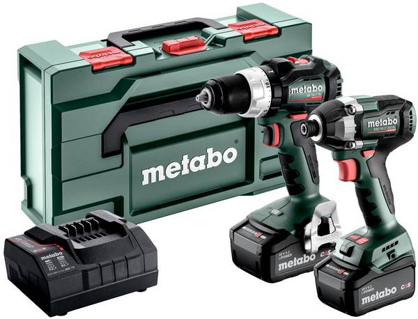 Metabo BSLBL+SSD200LTBL aku vrtací šroubovák, aku rázový utahovák, 18 V, 5.2 Ah Li-Ion akumulátor, vč. nabíječky, 685196000