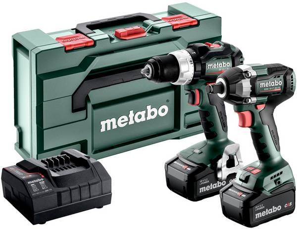 Metabo BSLBL+SSWLT300BL aku vrtací šroubovák, aku rázový utahovák, 18 V, 5.2 Ah Li-Ion akumulátor, vč. nabíječky, 685203000