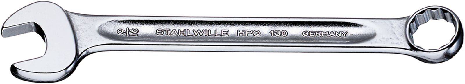 Otevřený válcový klíč z kovu s nápisem 'STAHLWILLE HPQ 130 GERMANY', vhodný pro šrouby a matice.