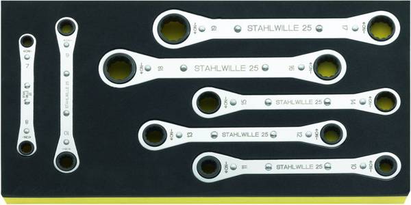 Stahlwille 96838751 TCS 25/7 Sada očkových ráčnových klíčů  Délka klíče (cm) (jen pro nadpis) 8 - 19 mm