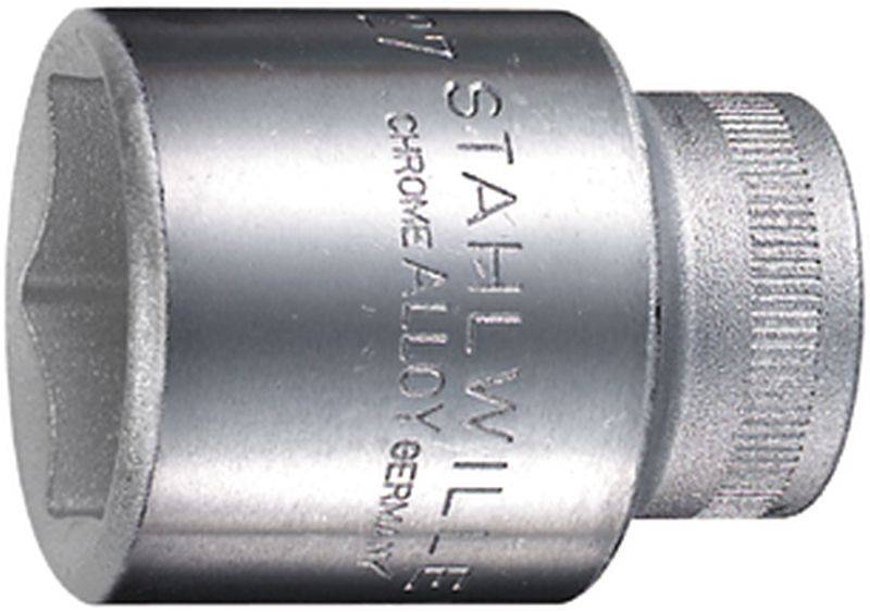 Stříbrná nástrčná klíčová hlavice s nápisem 'Stahlwille Chrome Alloy Germany'.