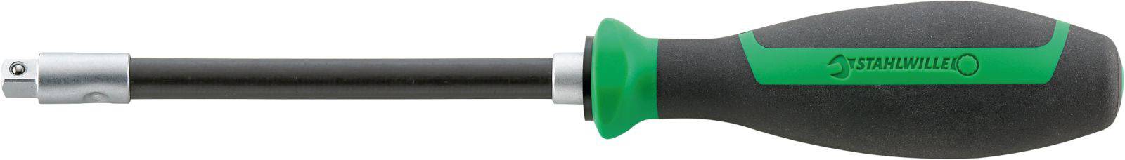 Šroubovák s černou rukojetí a zeleným akcentem, vhodný pro šestihranné šrouby.