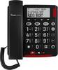 Amplicomms BigTel 48 Plus šňůrový telefon pro seniory handsfree, kompatibilní s naslouchadly , opakované vytáčení LED displej černá