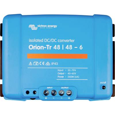 'Orion-Tr 48 | 48 - 6' Víceúčelový měnič od Victron Energy v modré barvě. Vhodný pro izolovanou DC/DC konverzi se vstupy: 32–70V, výstupy: 40–60V.
