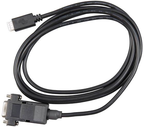 Černý datový kabel s VGA konektorem na jedné straně a USB portem na straně druhé. Používá se pro připojení zařízení.