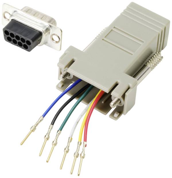 TRU COMPONENTS  D-SUB adaptér D-SUB zástrčka 9pólová - RJ12 zásuvka  1 ks