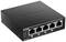 Síťový switch D-Link, model DGS-1005P, s pěti ethernetovými porty, vhodný pro aplikace PoE (Power over Ethernet).