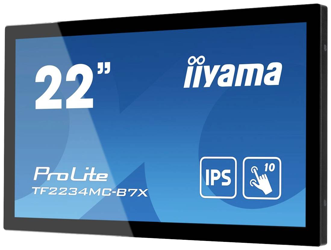 22" iiyama dotykový monitor s IPS panelem, model ProLite TF2234MC-B7X.
