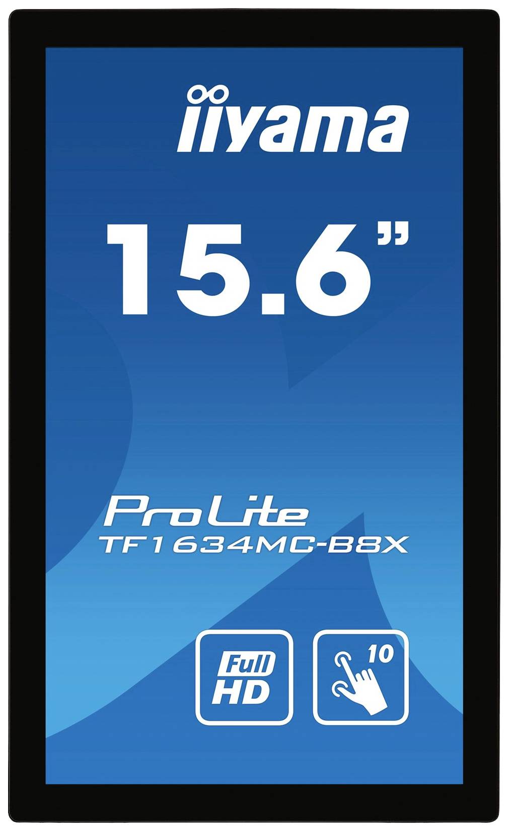 Iiyama ProLite TF1634MC-B8X, 15,6 palce, Full HD, dotykový displej, 10 dotykových bodů.