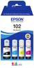 Epson C13T03R640 102 EcoTank Multipack náhradní náplň originál Epson černá, azurová, žlutá, purppurová 337 ml