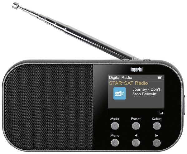Imperial DABMAN 15 22-125-00 kapesní rádio, DAB+, FM, AUX, zámek klávesnice, funkce alarmu, s akumulátorem, antracitová