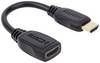 Manhattan HDMI prodlužovací kabel Zástrčka HDMI-A, Zásuvka HDMI-A 0.20 m černá 354523 dvoužilový stíněný, UL certifikace, 4K UHD HDMI kabel