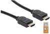Manhattan HDMI kabel Zástrčka HDMI-A, Zástrčka HDMI-A 3.00 m černá 355353 Audio Return Channel, pozlacené kontakty HDMI kabel