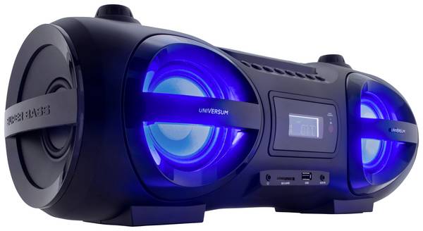 UNIVERSUM BB 500-20 221142 přenosný radiomagnetofon, FM, AUX, Bluetooth, CD, SD, USB, vč. dálkového ovládání, ambient light, černá
