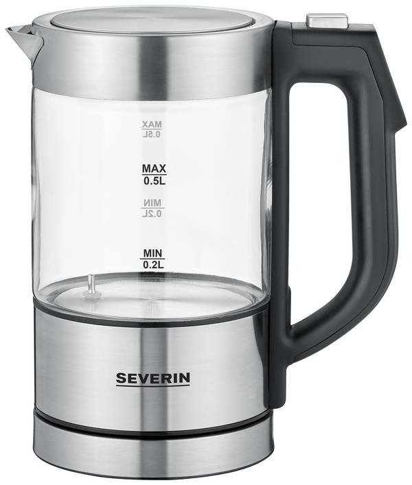Severin WK 3458 rychlovarná konvice, bezšňůrová, bez BPA, nerezová ocel, černá, 3458