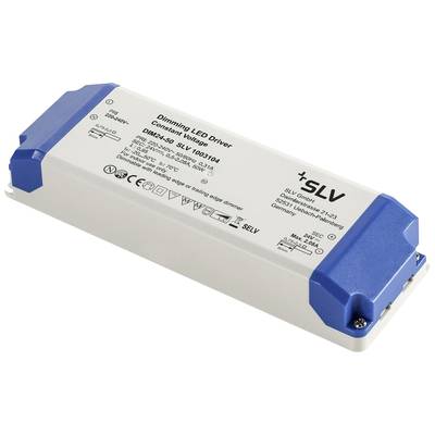 Stmívatelný LED driver s konstantním napětím od SLV, modelové číslo DM-230-LED SLV-1003104, v obdélníkovém pouzdře s modrými koncovkami.