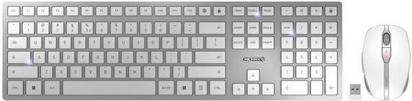 CHERRY JD-9100EU-1 bezdrátový, bezdrátový sada klávesnice a myše  US anglická, QWERTY bílá