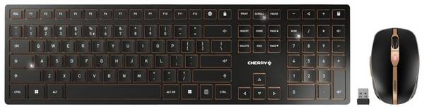 CHERRY JD-9100EU-2 bezdrátový, bezdrátový sada klávesnice a myše  anglická, QWERTY černá