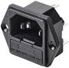 TRU COMPONENTS TC-10088368 IEC zástrčka C13/C14 C14 zástrčka, vestavná rovná Počet kontaktů: 3 10 A černá 1 ks